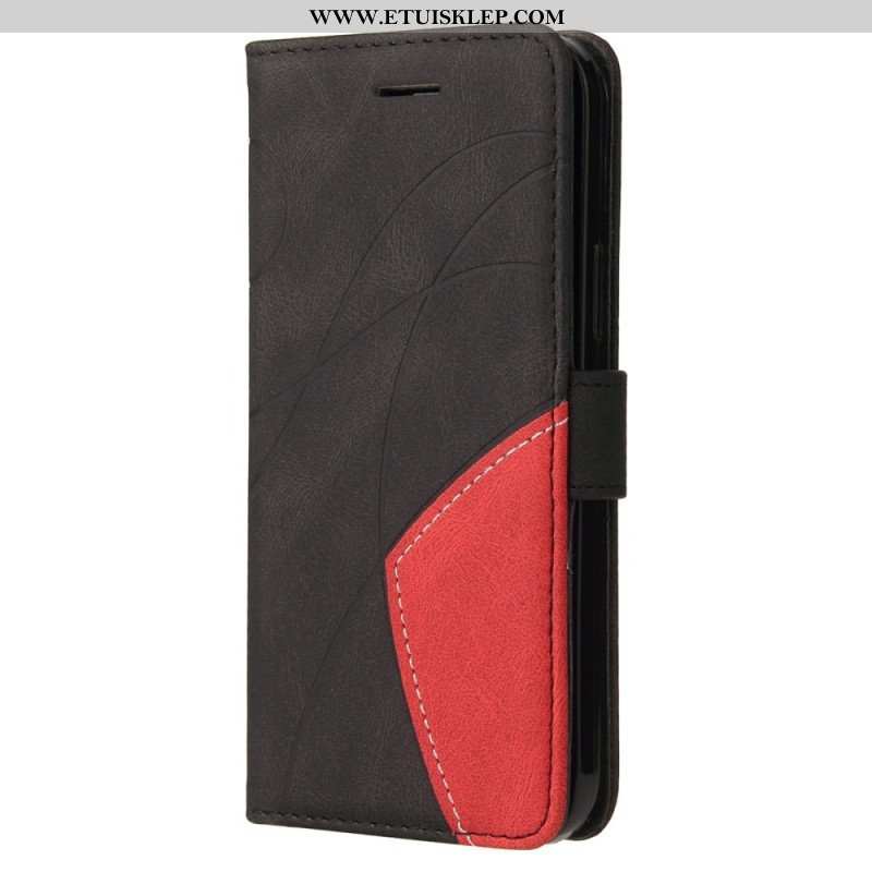 Etui Folio do Samsung Galaxy S23 5G z Łańcuch Dwukolorowy Pasek